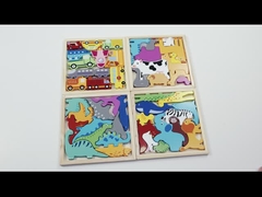 Puzzle Edukatif 3D Kayu Custom Printed Tema Hewan Kreatif
