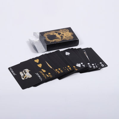 Harga yang bagus Keluarga Waterproof Lapisan Tema Kartu 52 Kartu Matt Hitam on line