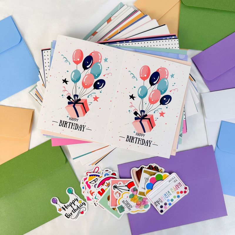 Kartu ucapan kreatif berwarna-warni 5x7 dengan amplop 15 paket