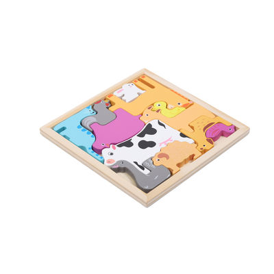 Harga yang bagus Puzzle Edukatif 3D Kayu Custom Printed Tema Hewan Kreatif on line