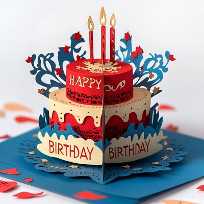 Harga yang bagus Kue Ulang Tahun 3D berbentuk indah Berbagai Desain untuk Kartu Ucapan Kreatif Modern Kreatif dan Modern on line